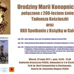 Plakat promujący wydarzenie - urodziny Marii Konopnickiej